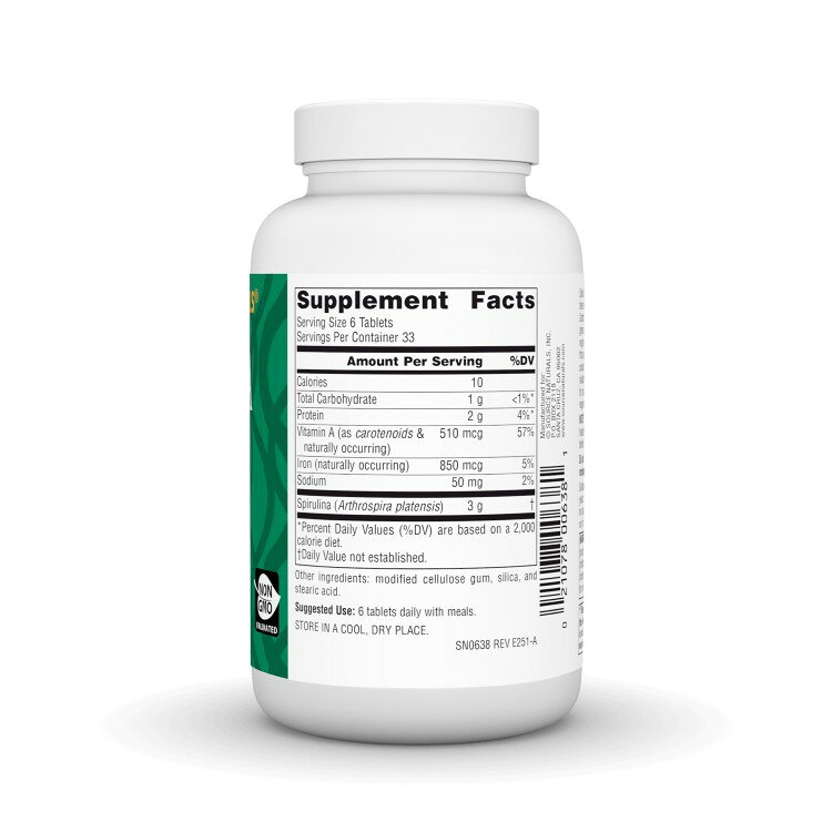 ソースナチュラルズ スピルリナ 500mg 200粒 Source Naturals Spirulina 500Mg 200...