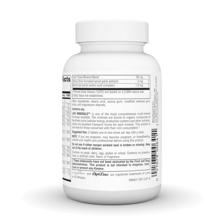 ソースナチュラルズ ライフミネラル 鉄分なし 60粒 Source Naturals Life Minerals...