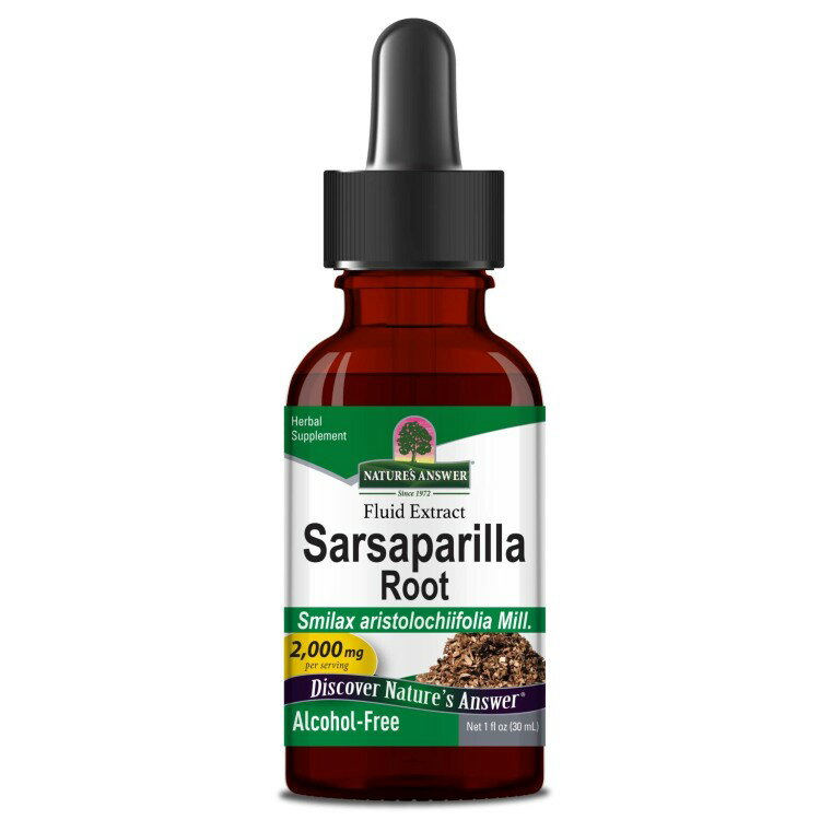 ネイチャーズアンサー サルサパリラ アルコールフリーエキス 28g NATURE 039 S ANSWER Sarsaparilla Alcohol Free Extract 1 OUNCE 【お取り寄せ商品】