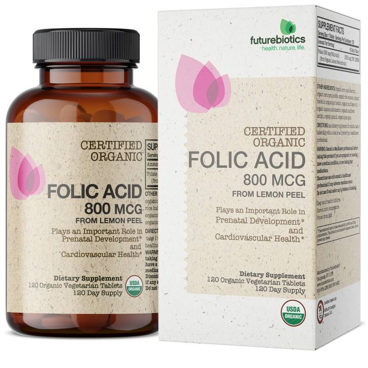フューチャーバイオティクス 葉酸 オーガニック認証 120ベジタブレット FUTUREBIOTICS Folic Acid - Certified Organic 120 TAB VEGI 【お取り寄せ商品】