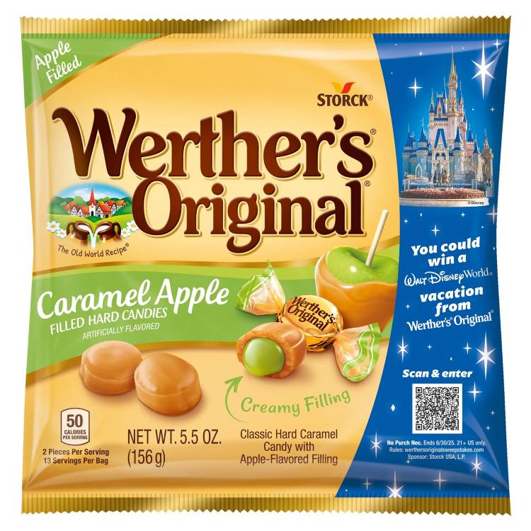 クラシックなキャラメルアップルの味がおいしいキャラメルキャンディーに Werther's Original ハード キャラメル 5.5 オンス 1 袋。 口の中でとろけるような滑らかなクリームが中心に詰まった、おいしいキャラメルキャンディシェル 個別包装されたキャラメルはシェアするのに最適です...またはそうではありません。 本物のバターと生クリームを使用した、他にはないなめらかな味わいです。