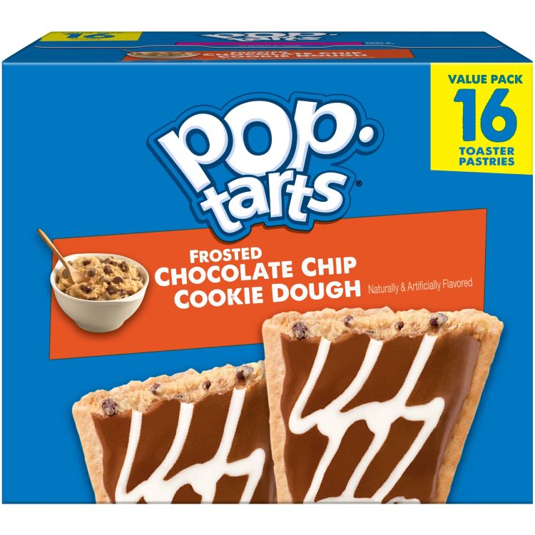 ポップターツ フロステッド チョコレートチップ クッキードウは、やわらかなペストリー生地の中に、チョコレートチップクッキー生地をイメージした甘いフィリングを包み、表面をフロスティングで仕上げたトースターペストリーです。 そのまま手軽に食べられるため、忙しい朝の朝食やランチボックス、放課後のおやつ、外出時の軽食にもおすすめです。アイスクリームと合わせてデザートとしても楽しめます。 3種類のビタミンB群を含んでいます。1袋に2個入りで、合計8袋・16個入りです。常温保存が可能な紙箱入りです。 ※小麦・大豆を含みます。