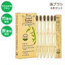 Mg i``R[ou[uV 6{ Lingito 6-Pack Natural Charcoal Bamboo Toothbrushes \tg Y | 