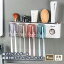 ϥ 4å׻֥饷ۥ & ᤭ʴǥڥ󥵡 å ۥ磻 iHave 4Cups Toothbrush Holder & Toothpaste Dispenser Set ɳݤ Х롼ॢ꡼