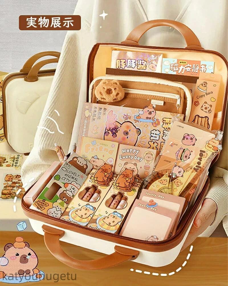 【期間限定★最大1,000円OFFクーポン配布中】文房具セット 子供用 収納ケース付き ボックス入り 鉛筆 ボールペン 定規 修正テープ 消しゴム シール 付箋 ノート お絵かき 学習用品 入学準備 小学生 ギフト プレゼント speeddragon-10000510 SpeedDragon サンプル画像2