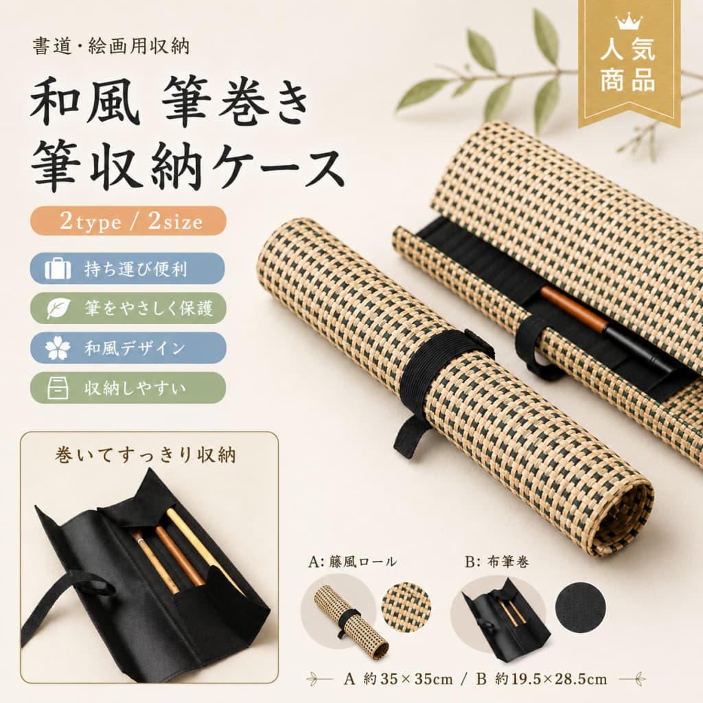 【お買い物マラソン限定|当店8%OFF】 書道 筆入れ 織物 ロール 筆巻き 筆ケース ペンバッグ ブラシ収納 モダン 和風 軽量 通気性 折りたたみ ローラータイプ 書道用品 持ち運び 収納