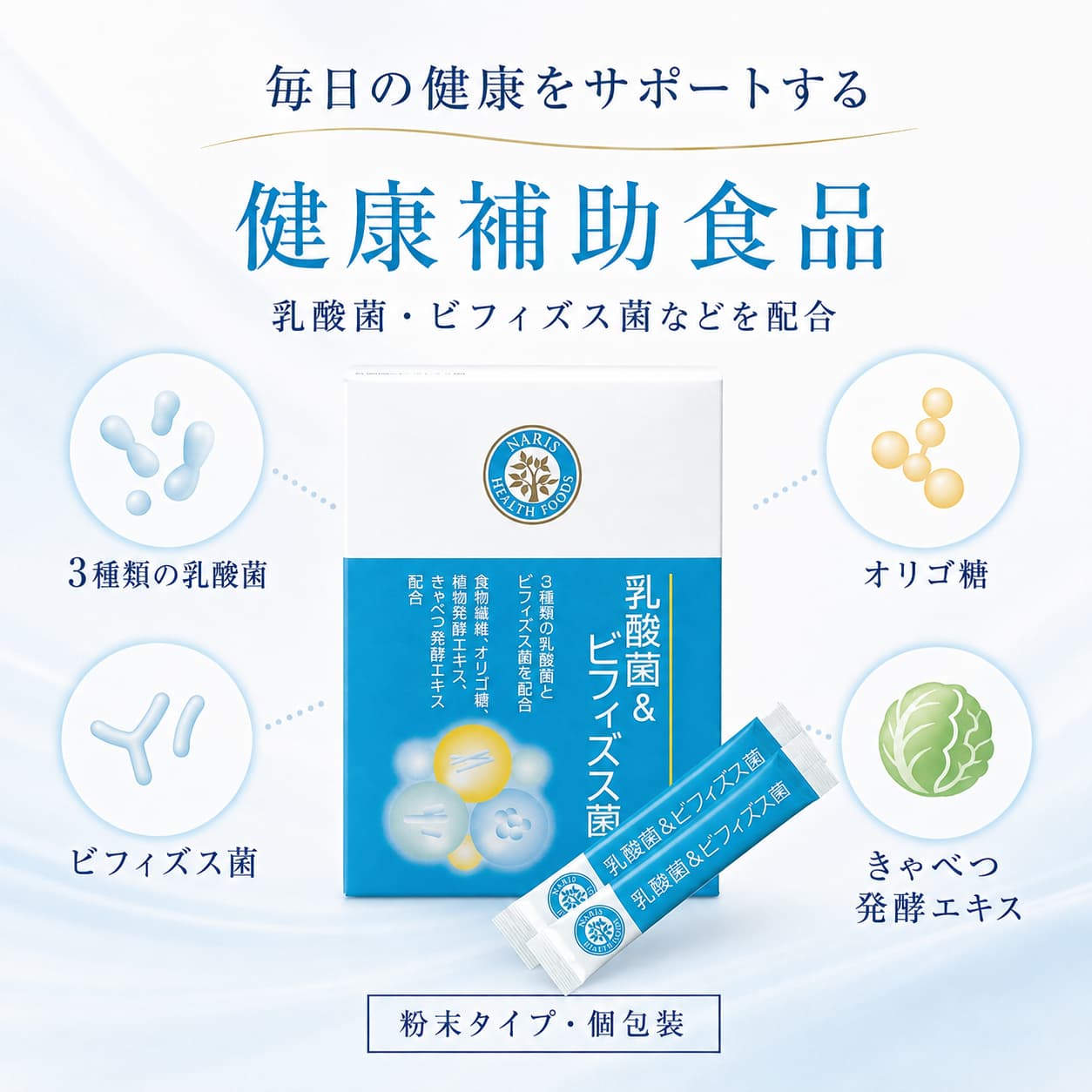 【ご愛顧感謝デー限定★5％OFF】ナリス 乳酸菌＆ビフィズス菌 69g 2.3g×30袋 サプリメント 健康食品 乳酸菌 ビフィズス菌 オリゴ糖 食物繊維配合 粉末タイプ 日本製 speeddragon-10000723 SpeedDragon サンプル画像3