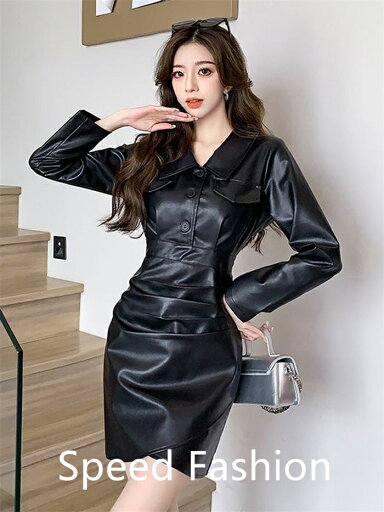レザーワンピース タイトワンピース シャツワンピース きれいめ 通勤 30代 40代 ファッション 女性 上品 着痩せ レザーワンピース タイトワンピース シャツワンピース きれいめ 通勤 30代 40代 ファッション 女性 上品 着痩せ