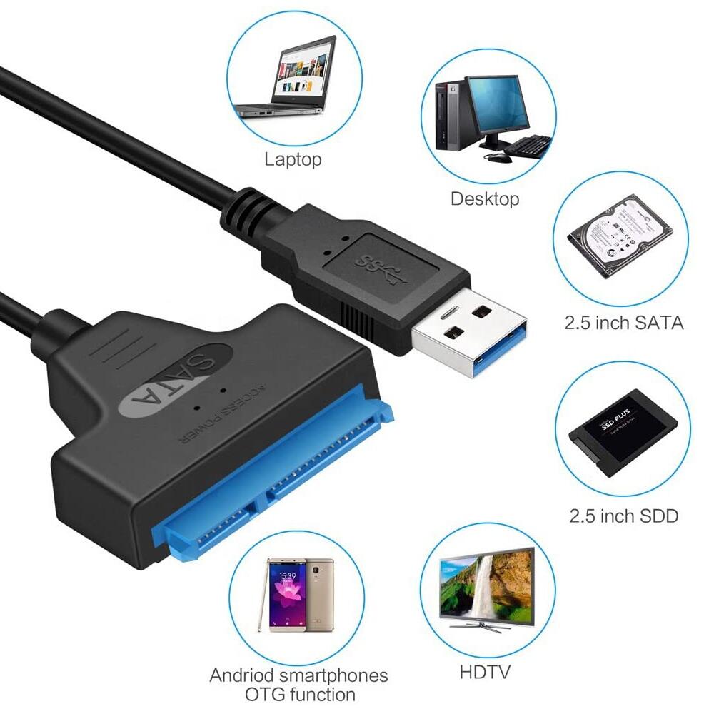【送料無料】2.5インチSSD/HDD換装用 SATA USB3.0変換アダプター　SATAケーブル