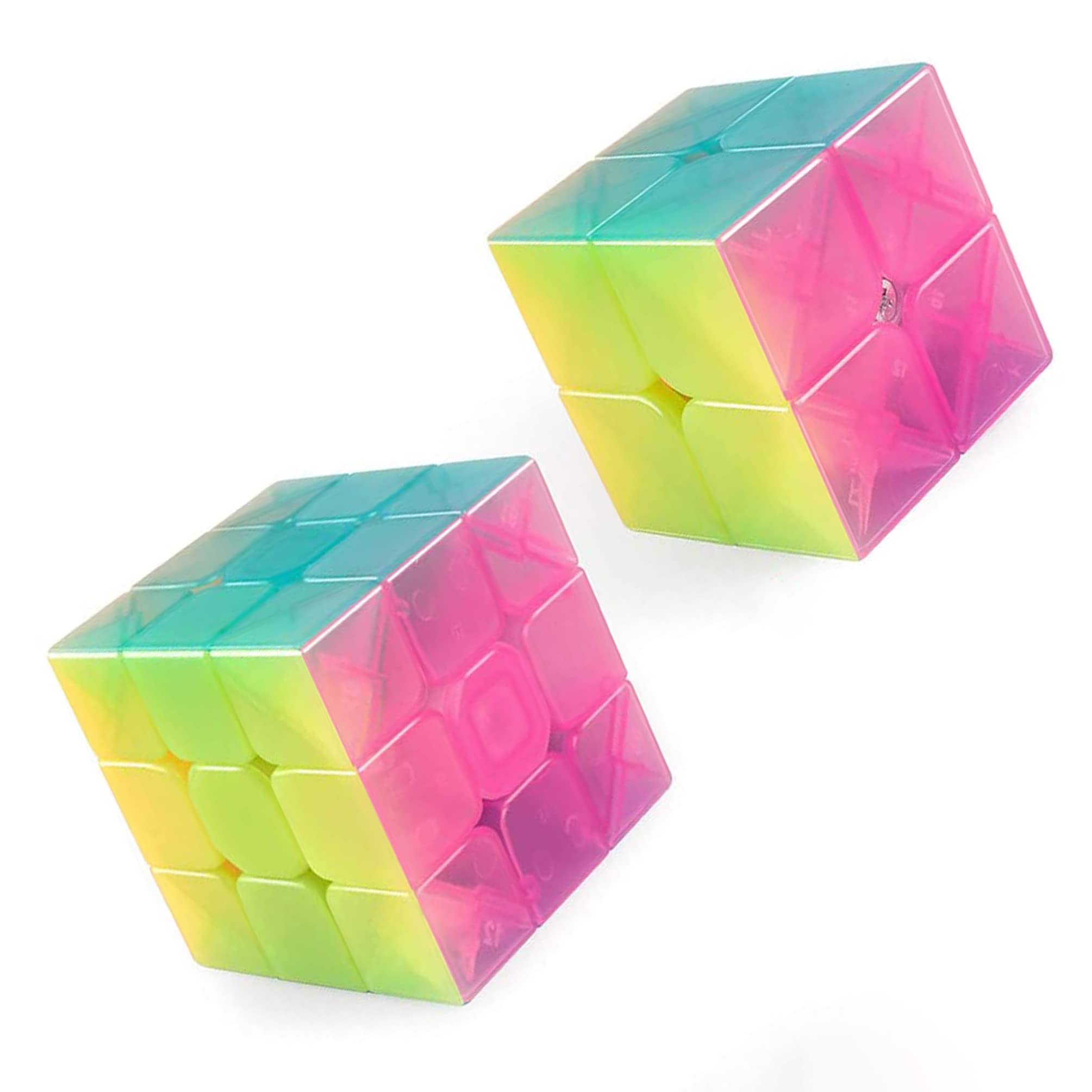 マジックキューブ Magic Cube ゼリーキューブ 2個セット 子供 ギフト クリスマス プレゼント 2x2 3x3 JellyCube 魔方 キューブ 立体パズル 回転スムーズ (2x2 3x3)