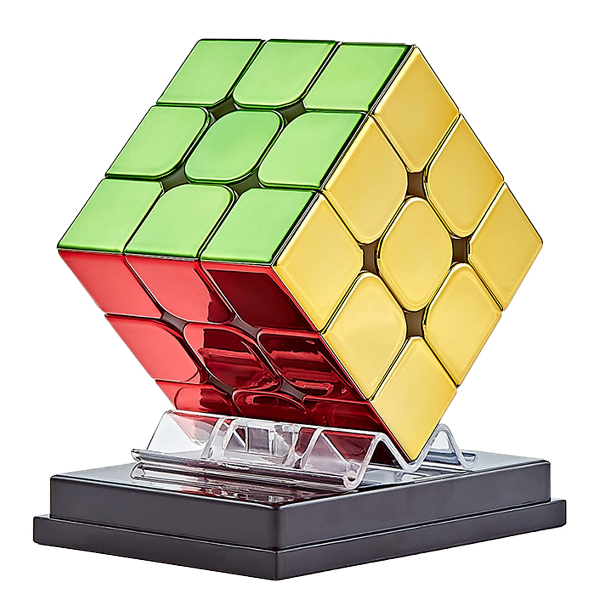 マジックキューブ メタリック 3x3 魔方【磁石内蔵】ステッカーレス 3x3x3 魔方 競技用キューブ 立体パズル 回転スム…