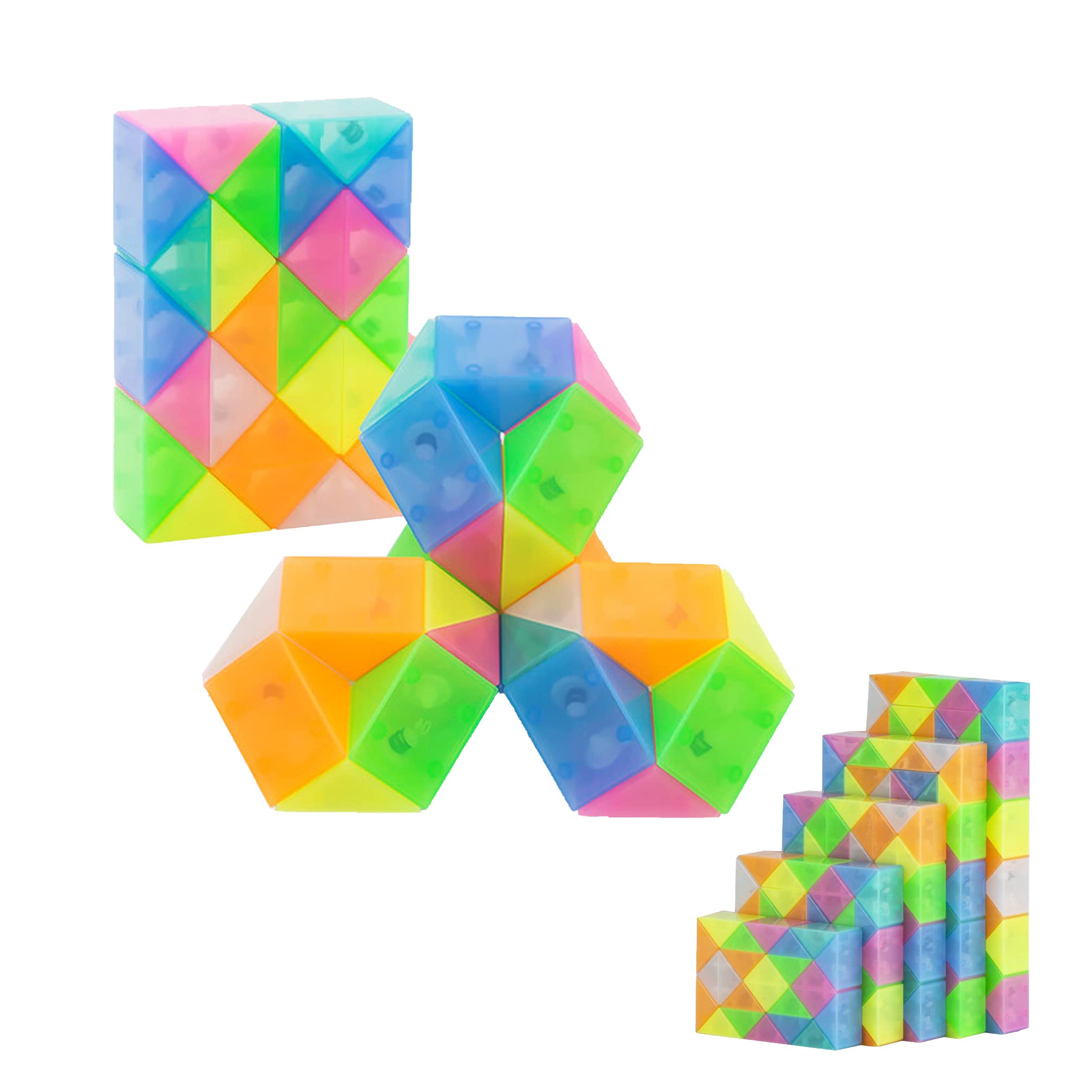 マジックスネーク Magic Snake 魔方 マジックキューブ 育脳 脳トレ 知能ゲーム Magic Cube 立体パズル JellyCube ゼリー 24 Parts 子供 ギフト クリスマス プレゼント