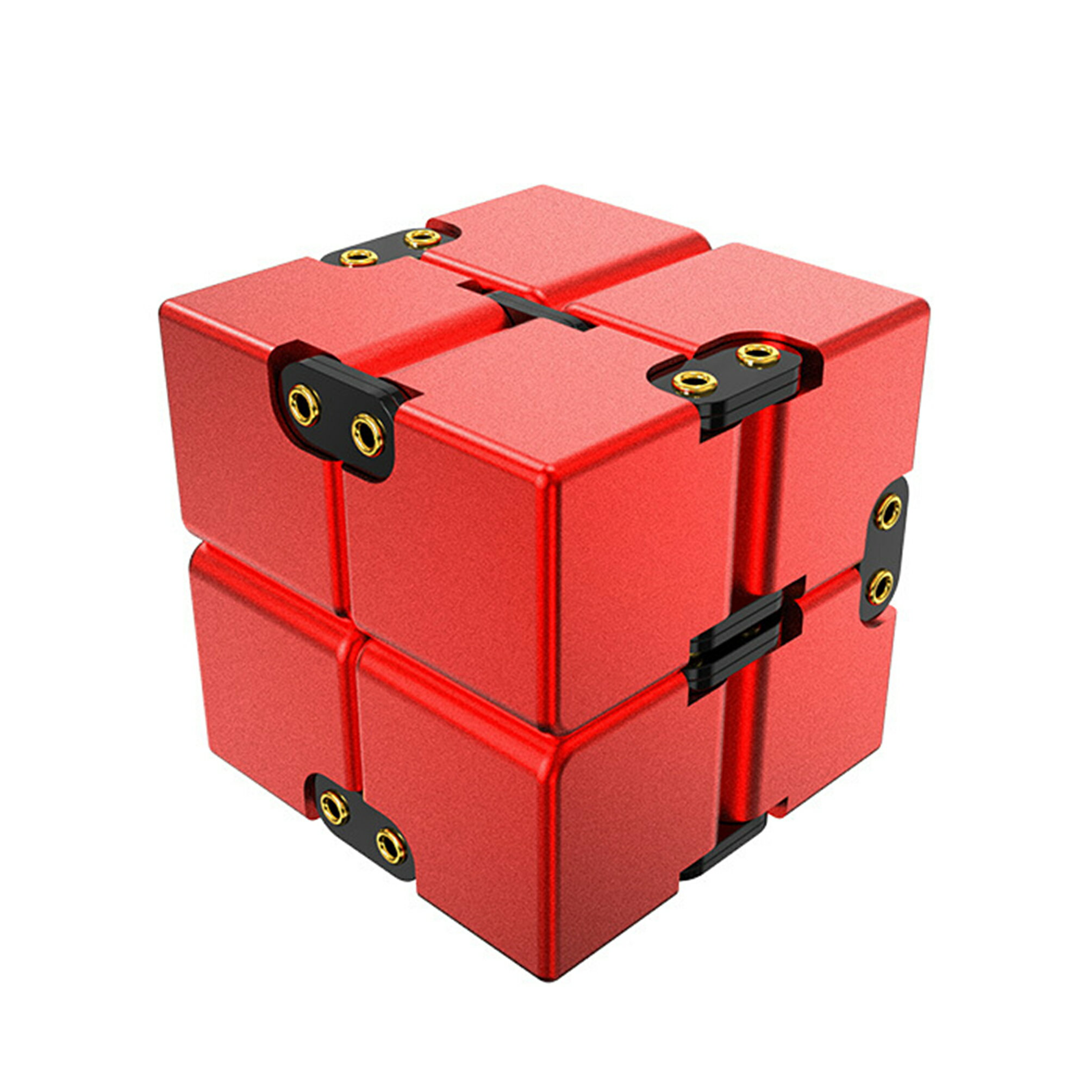 インフィニティキューブ 魔方 マジっくキューブ MagicCube 立体パズル 高品質アルミニウム インフィニティ フィジェット レッド