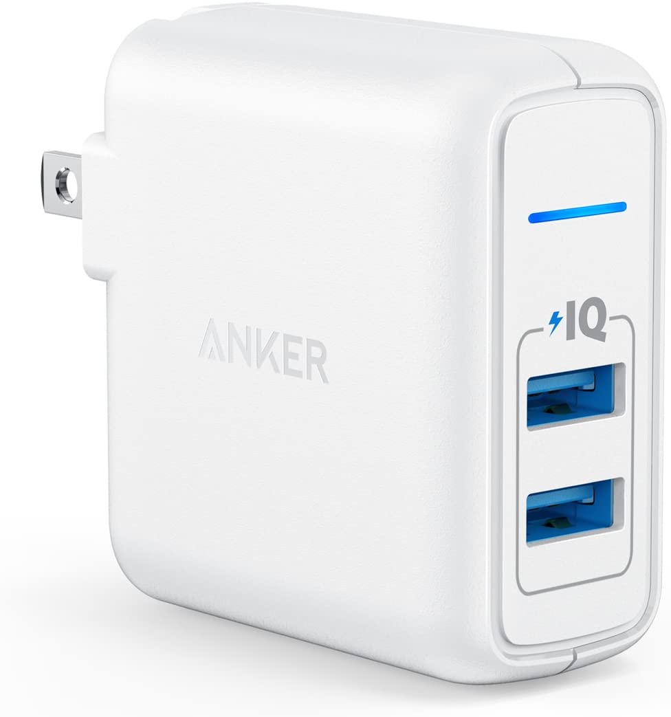 Anker 急速充電器 【新品】1週間以内発送 Anker PowerPort 2 Elite (USB 急速充電器 24W 2ポート) 【PSE技術基準適合/PowerIQ搭載/折りたたみ式プラグ搭載/旅行に最適】 iPhone/iPad/Galaxy S9 / Xperia XZ1、その他Android各種対応 (ホワイト)