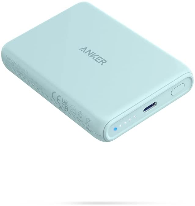 【新品】1週間以内発送 Anker PowerCore Magnetic 5000 (マグネット式ワイヤレス充電機能搭載 5000mAh コンパクト モバイルバッテリー) 【 マグネット式/ワイヤレス出力 (5W) / USB-Cポート出力 (10W) / PSE技術基準適合 】iPhone 13 / 13 Mini / 13 Pro (ミントグリーン)