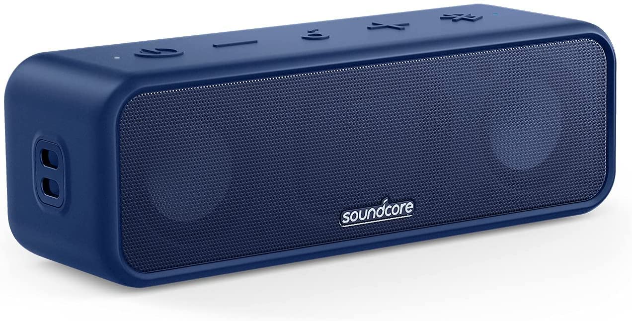 1週間以内発送 Anker Soundcore 3 Bluetooth スピーカー チタニウムドライバー デュアルパッシブラジエーター BassUpテクノロジー アプリ対応 イコライザー設定 USB-C接続 IPX7 防水 24時間連続再生 PartyCast機能 ネイビー