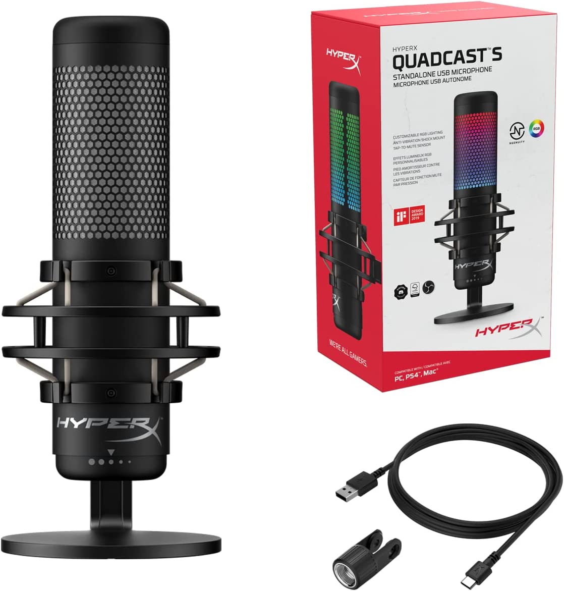 QuadCast S RGB USBコンデンサーゲーミングマイク サムネイル3