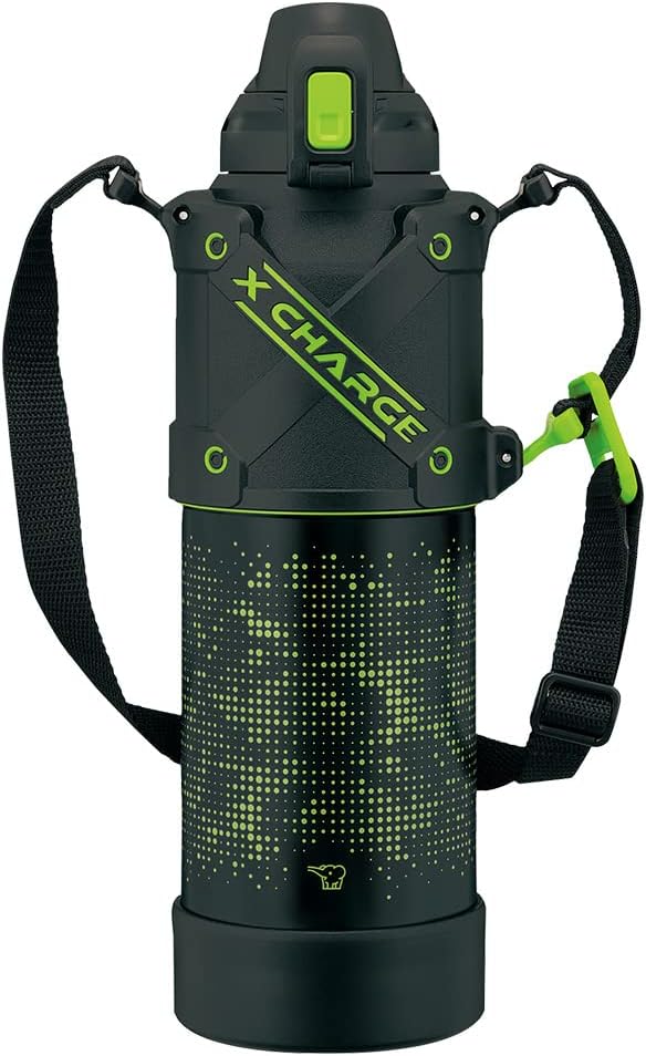 【新品】1週間以内発送 象印マホービン 水筒 シームレスせん スポーツタイプ 大容量 1.5L 直飲み ステンレスクールボトル ライムブラック SD-HA15-BG