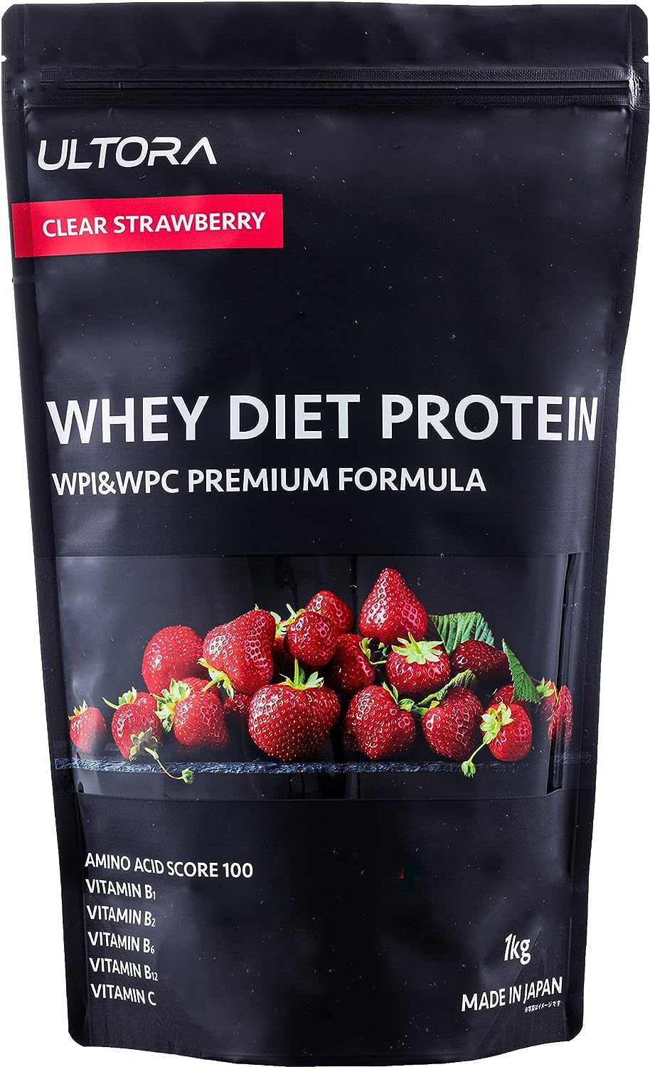 【新品】5日以内発送 【クリアストロベリー風味】ULTORA ウルトラ ホエイ プロテイン 1kg 国産 ホエイプロテイン ぷろていん トレーニングのサムネイル