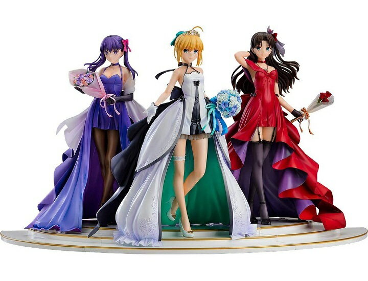 【新品】1週間以内発送「Fate/stay night」 〜15th Celebration Project〜 セイバー 遠坂凛 間桐桜 〜15th Celebration Dress Ver.〜 Premium Box 1/7スケール ABS PVC製 塗装済み完成品フィギュア 79076