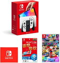 【新品】1週間以内発送　Nintendo Switch(有機ELモデル) Joy-Con(L)/(R) ホワイト+【任天堂ライセンス商品】Nintendo Switch (有機ELモデル)専用有機EL保護フィルム 多機能+マリオカート8 デラックス Switch (マイクロファイバークロス 同梱) スイッチ 本体 ゲーム機