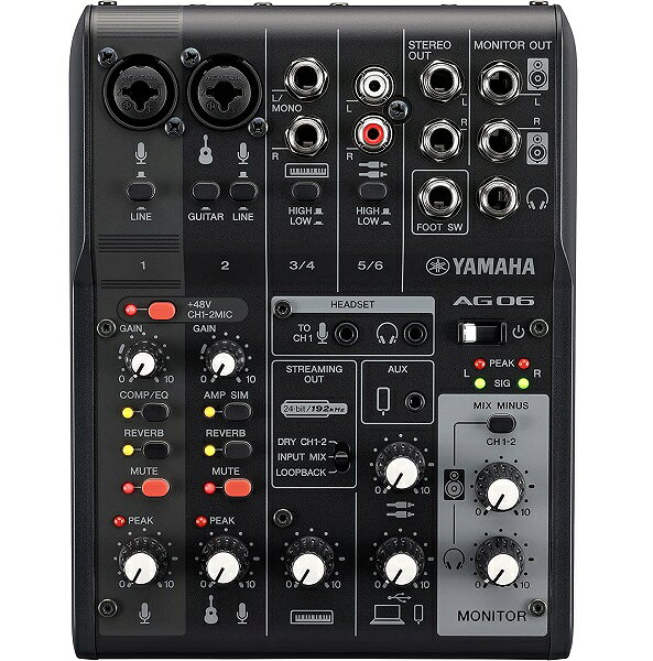 SPW楽天市場店の【新品】1週間以内発送　ヤマハ YAMAHA ライブストリーミングミキサー 6チャンネル ブラック AG06MK2 B｜アングル2