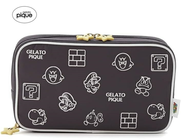 楽天SPW楽天市場店【新品】【即納】【DGRY グレー】gelato pique ジェラート ピケ 【スーパーマリオ】アソート柄ガジェットポーチ PWGB241630　総柄プリント ジェラピケ 女の子 かわいい プレゼント 収納 メイク 小物 ぽーち