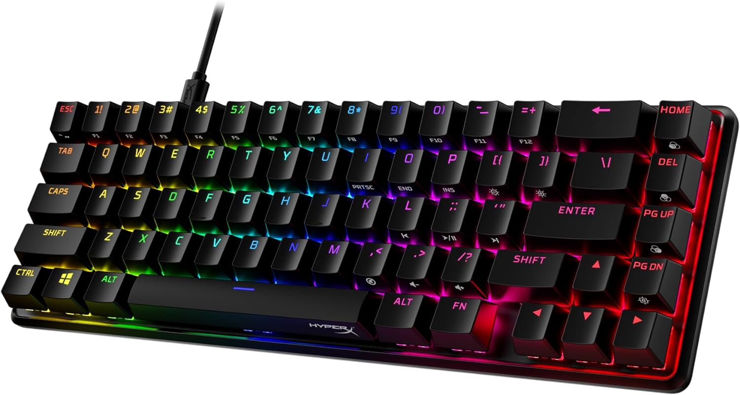 【新品】1週間以内発送 HyperX Alloy Origins65 小型RGBメカニカルゲーミングキーボード 英語配列 Aqua軸 ABS 56R64AA#ABA ハイパーエックス