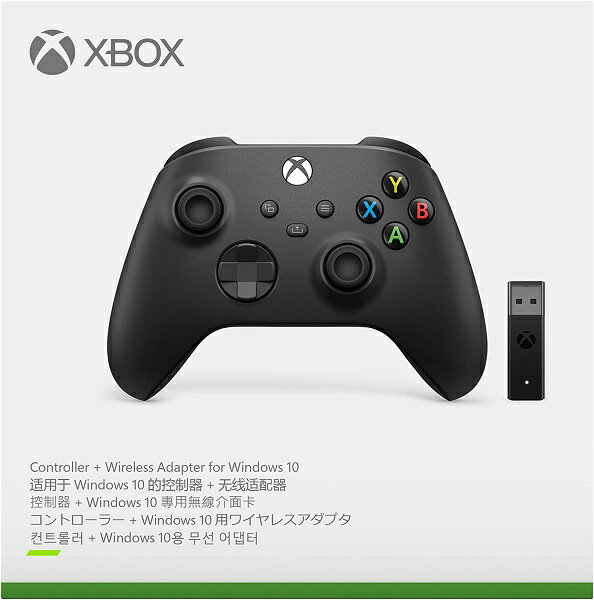 【新品】1週間以内発送　Xbox ワイヤレス コントローラー + ワイヤレス アダプタ for Windows 10 マイクロソフト エックスボックス カーボン ブラック 周辺機器 ゲーム PC