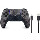 【新品】1週間以内発送【特典 PS5用コントローラー充電ケーブル3m 付き】【純正品】DualSense ワイヤレスコントローラー グレー カモフラージュ Pl...