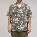 ナイジェル・ケーボン ALOHA SHIRT HIBISCUS CHARCOAL GRAY MAIN LINE アロハシャツ ハイビスカス NIGEL CABOURN