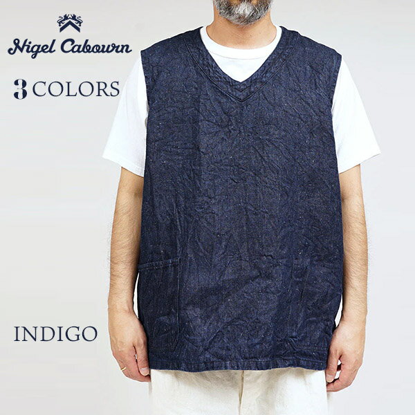 iCWFEP[{ HEMP VEST REVERSIBLE HEMP DENIM 3 COLORS MAIN LINE NIGEL CABOURN