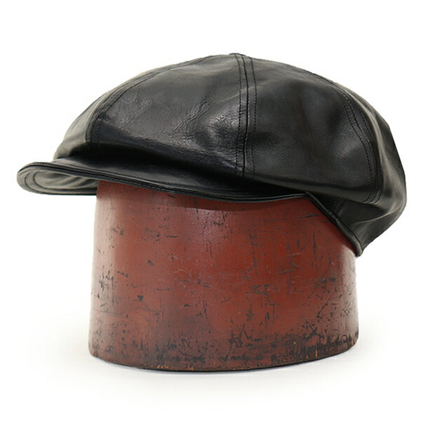 メンズ帽子, ハンチング・キャスケット FREEWHEELERS CASSADY 8 PANELS CAP 1910-1920s STYLE CASQUETTE HORSE HIDE BLACK
