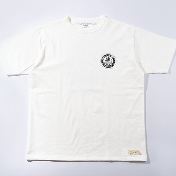 トップス, Tシャツ・カットソー JOHN LOFGREN BOOTMAKER JLB T-SHIRT LOCOMOTIVE OFF WHITE MADE IN JAPAN
