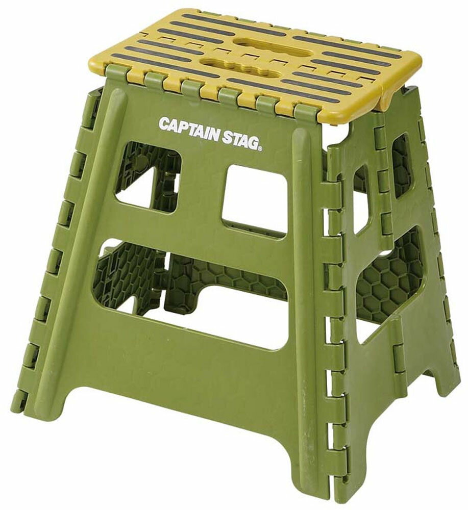 【12月1日 最大4％OFFクーポン＆P最大10倍】 キャプテンスタッグ CAPTAIN STAG アウトドア 折りたためる ステップ L グリーン UW-1506 UW1506