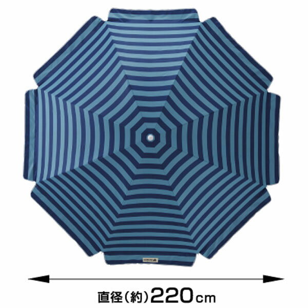 【マラソン期間 最大4％OFFクーポン＆P最大10倍】 ロゴス LOGOS アウトドア 220UVマイアミボーダーパラソル パラソル ビーチパラソル ガーデンパラソル シェード 69600018