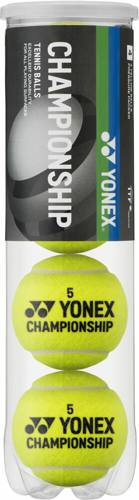 【6/1限定 P最大25倍】 Yonex ヨネックス テニス チャンピオンシップ 4球PET缶 ボール 球 大会球 練習球 耐久性 TBCHS4P 004