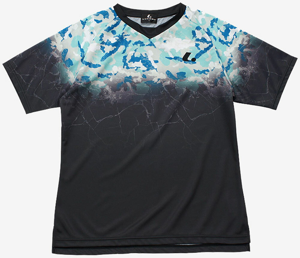 【12月3日20時から 全品5％OFFクーポン＆P最大10倍】 ルーセント LUCENT テニス Uni ゲームシャツ 襟なし ブラック 黒色 メンズ レディース 男性 女性 半袖シャツ 吸汗速乾 試合着 練習着 移動着 トップス Tシャツ ウェア XLH3279