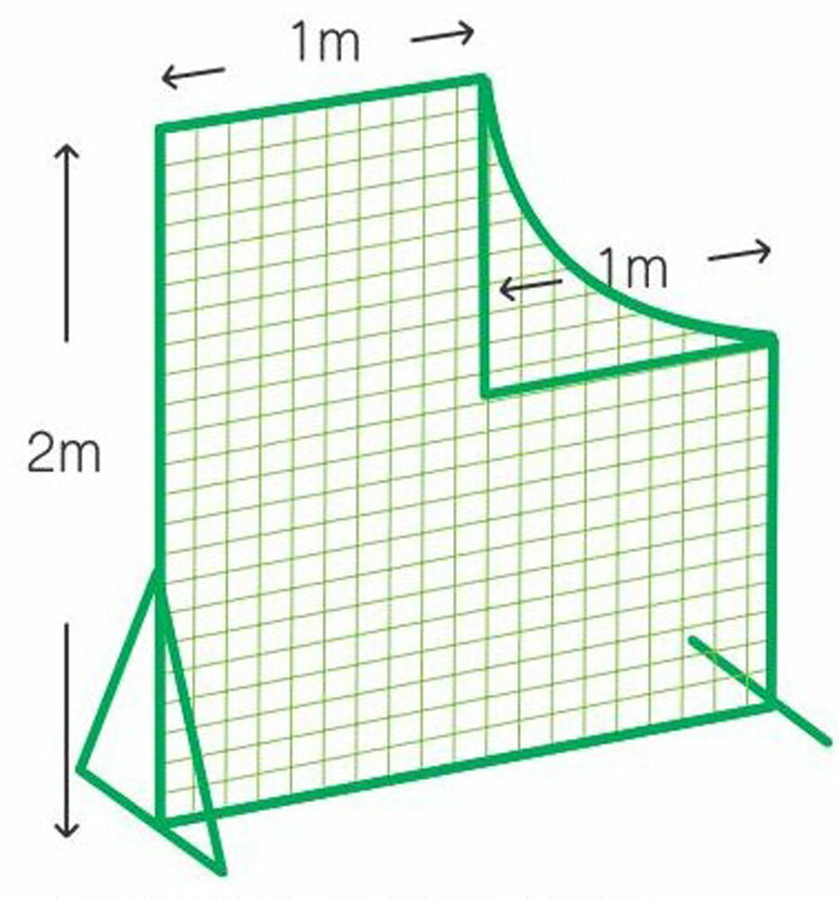 材質：ポリエチレン440T／60本サイズ：幅2m×高2m硬式・軟式兼用硬式・軟式兼用のピッチャー前L型ダブルネットです。（マジックテープ付）