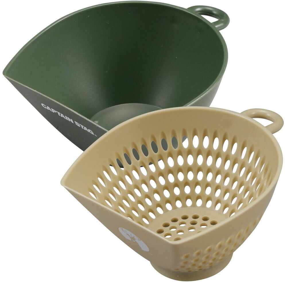 【11月20日から 最大4%OFFクーポン&P最大10倍】 キャプテンスタッグ CAPTAIN STAG アウトドア すくえる ボウル・ザルセット ミニ オリー...