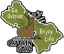 【GW期間限定5月6日まで!P最大10倍】 キャプテンスタッグ CAPTAIN STAG アウトドア CSデザインステッカー シカ SANJO 72×61mm ...