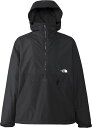 ザ・ノース・フェイス 【4月18日まで 最大4％OFFクーポン＆P最大10倍】 THE　NORTH　FACE ノースフェイス アウトドア コンパクトアノラック メンズ Compact Anorak ハーフジップ トップス ウェア フード ロゴ入り ポケット 撥水加工 コットンライク NP22333 K