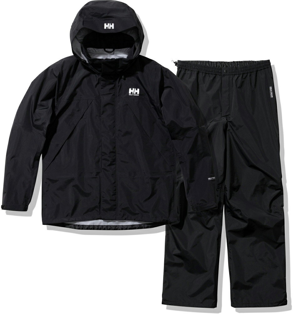 【マラソンスタート4時間限定 全品3％OFF＆P最大10倍】 HELLY HANSEN ヘリーハンセン アウトドア ヘリーレインスーツ Helly Rain Suit メンズ レディース 雨具 レインコート かっぱ 撥水 防水 抗菌防臭 上下セット HOE12311 KO