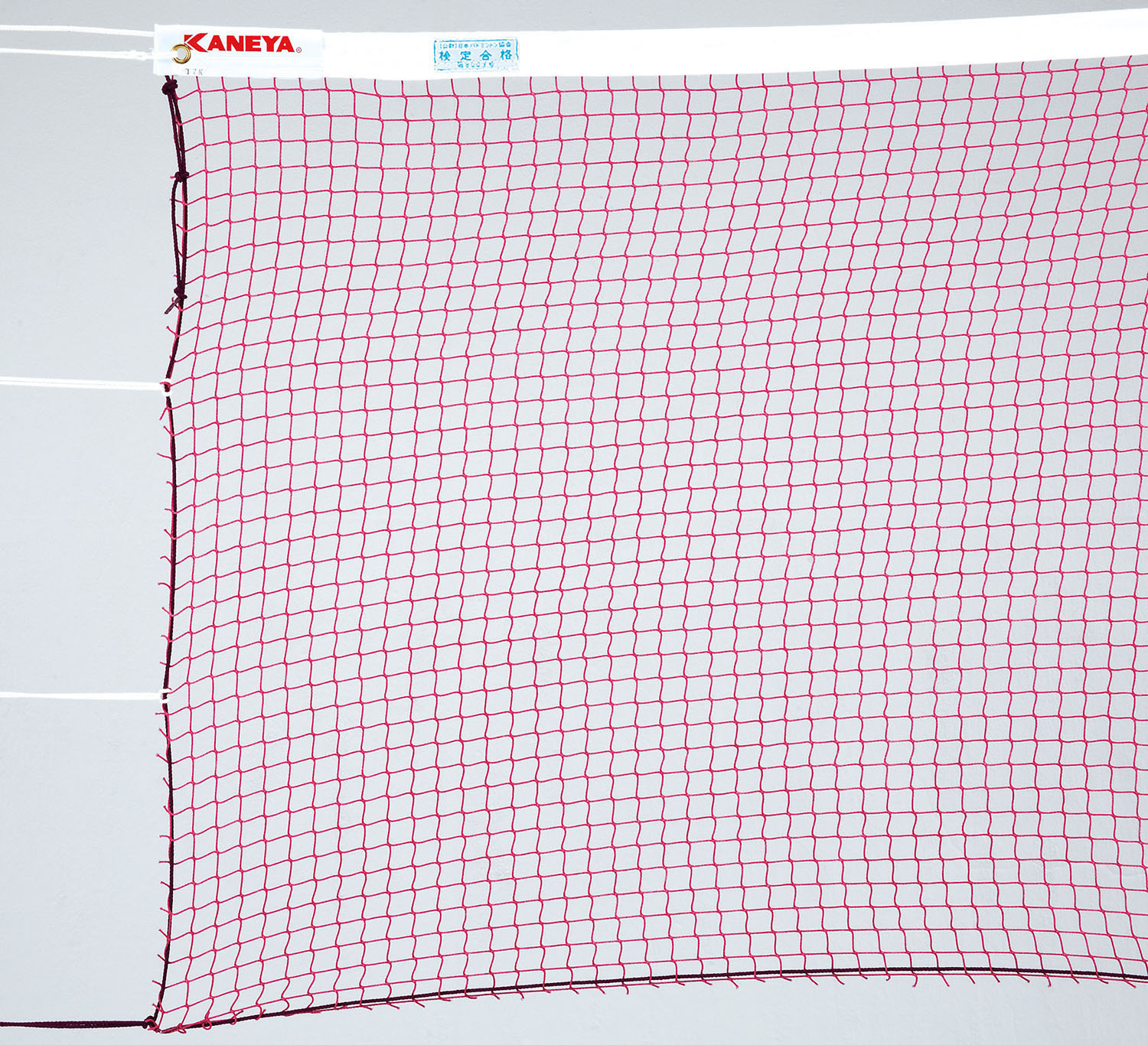 材質：ナイロンサイズ：長 6.02 m×巾 0.76 mネット太さ： 235 T /24 本上部ロープ：ビニロン防縮カラー：赤茶梱包サイズ： 39 × 12 × 12 cm日本バドミントン協会検定品ネット。