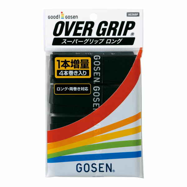 グリップテープ 【5月18日限定 最大3%OFFクーポン＆P最大10倍】 GOSEN ゴーセン テニス グリップテープ スーパーグリップ 1パック ブラック AC26SPBK