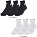【7月26日2時まで 最大3%OFFクーポン&P最大10倍】 アンダーアーマー UNDER ARMOUR UA トレーニング コットン クオーター ソックス 3足セット メンズ レディース 3P クオーター丈 ふくらはぎ丈 スポーツ 部活 運動 フットウェア 1386372