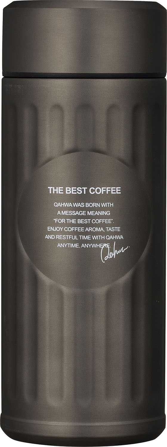 【11月30日 最大4％OFFクーポン＆P最大10倍】カフア QAHWA アウトドア 抗菌カフアコーヒーボトル グラファイトグレー 水筒 保温ボトル 珈琲専用 広口 洗いやすい ステンレス 外側抗菌仕様 内面テフロン加工 真空二層構造 オフィス 866572