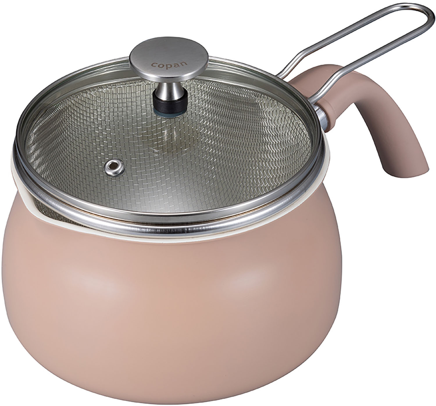 【11月30日 最大4％OFFクーポン＆P最大10倍】コパン copan アウトドア ザル付き多用途鍋1.8Lベージュ 片手鍋 調理器具 クッカー コンパクト セラミック加工 ガラス蓋 注ぎやすい 手入れ 料理 クッキング キッチン 朝食 お弁当 870586