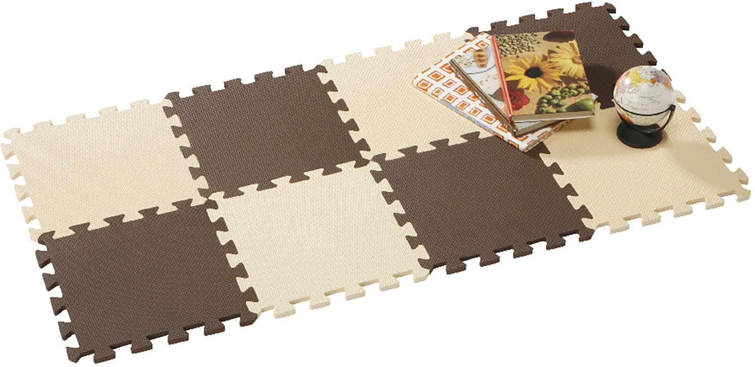 【11月20日から 最大4％OFFクーポン＆P最大10倍】 ジョイントマット JOINT MAT アウトドア やわらかジョイントカラーマット8枚組 チョコレート フロアマット ラグ 12mm厚 カット自在 外して洗える 衝撃吸収 床面保護 クッション 防音 耐久 保温 869023