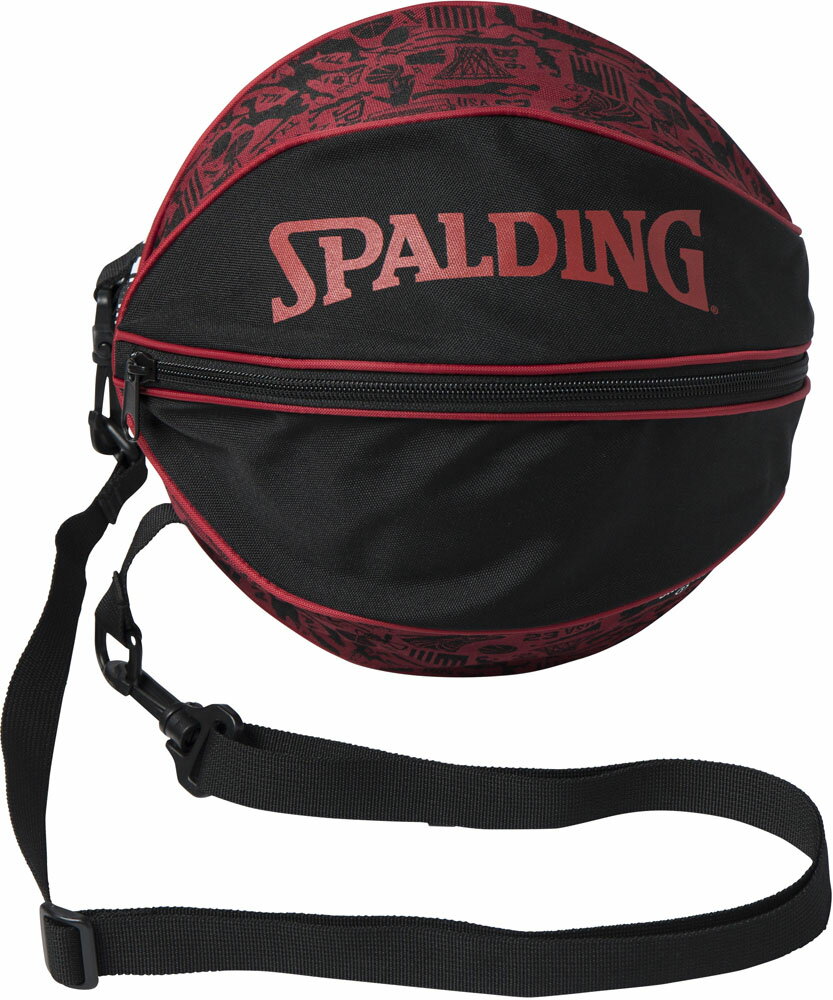 【6月20日 P最大10倍】 スポルディング SPALDING バスケット ボールバッグ グラフィティレッド 49-001GR バスケットボール ボールケース 7号球 1球入れ 持ち運び バスケ 通学 バスケットバッグ 球技 備品 49001GR